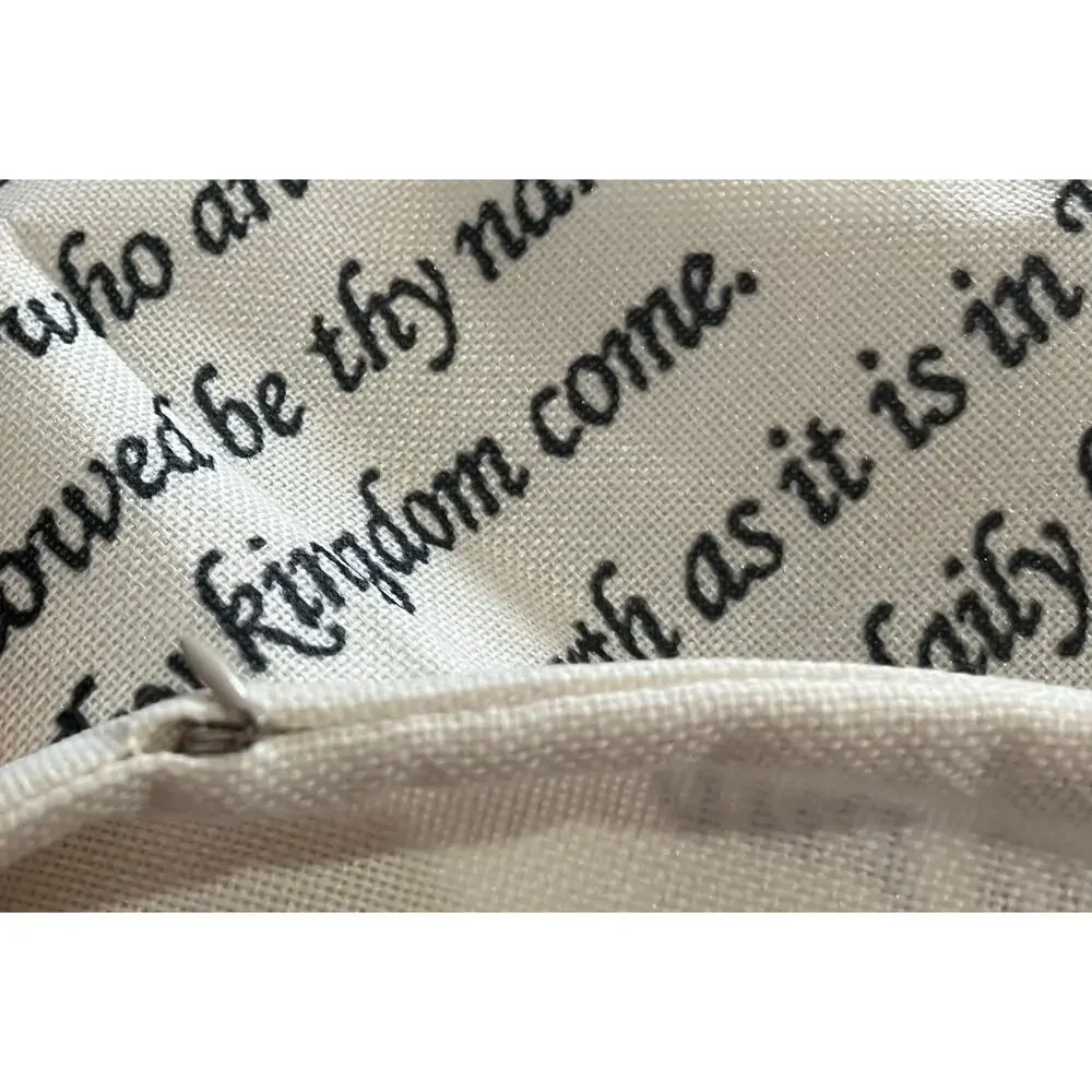 The Lord’s Prayer Pillow Cover 17.5”x17.5” with Zipper Close Pillow not included